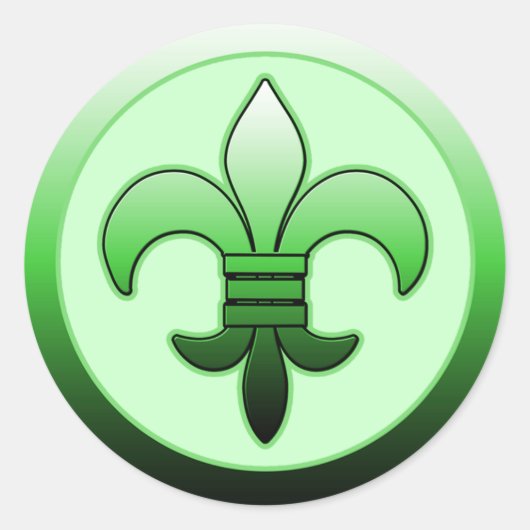 Ronde Fleur de Lis Stickers Groen (Voorkant)