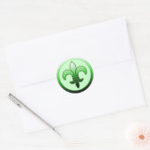 Ronde Fleur de Lis Stickers Groen (Envelop)