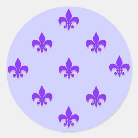 Ronde Fleur de Lis Stickers PAARSE (Voorkant)