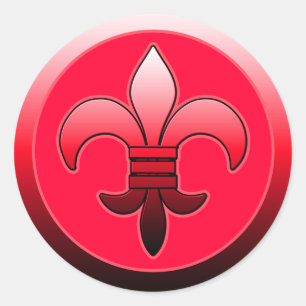 Ronde Fleur de Lis Stickers ROOD