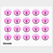 Ronde Fleur de Lis Stickers ROZE (Vel)