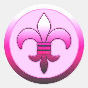 Ronde Fleur de Lis Stickers ROZE