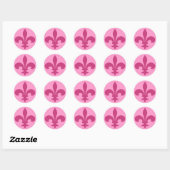 Ronde Fleur de Lis Stickers ROZE (Vel)
