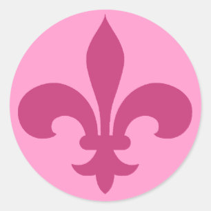 Ronde Fleur de Lis Stickers ROZE