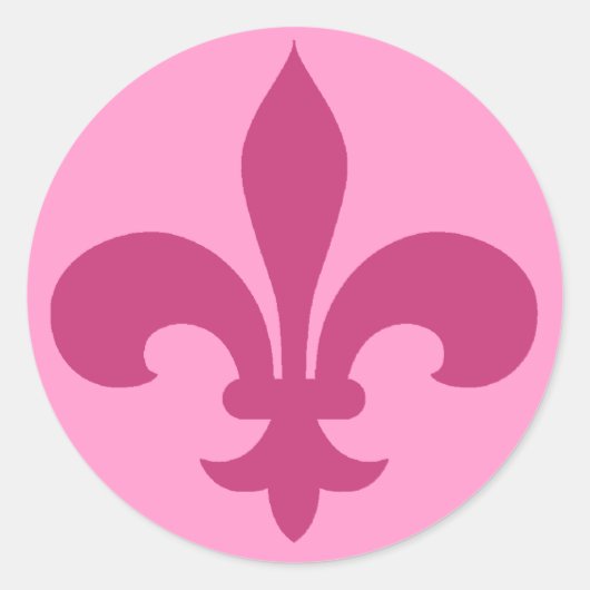 Ronde Fleur de Lis Stickers ROZE (Voorkant)
