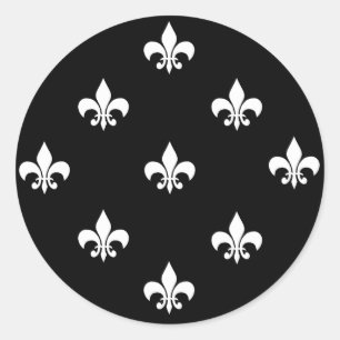 Ronde Fleur de Lis Stickers WIT