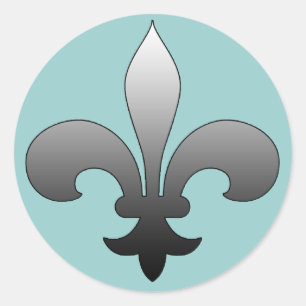 Ronde Fleur de Lis Stickers ZILVER