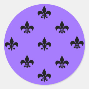 Ronde Fleur de Lis Stickers ZWART