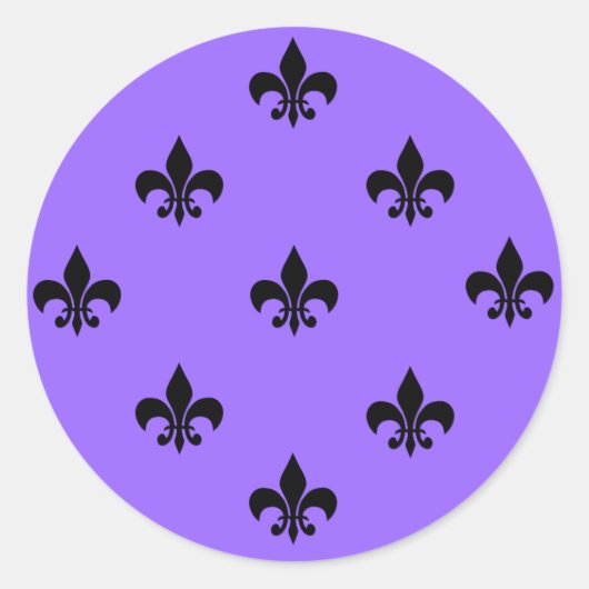 Ronde Fleur de Lis Stickers ZWART (Voorkant)
