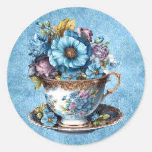 Ronde Floral Teacup Sticker