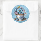 Ronde Floral Teacup Sticker (Tas)