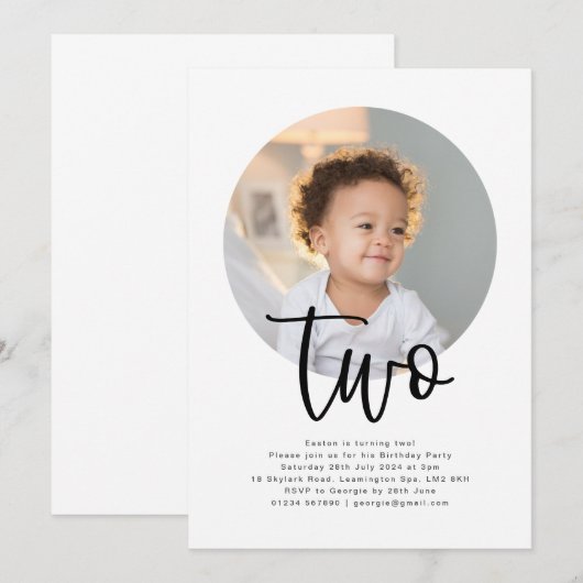 Ronde foto 2 uitnodiging van de dag (Voorkant / Achterkant)