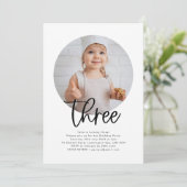 Ronde Foto 3 uitnodiging op zaterdag (Staand voorkant)