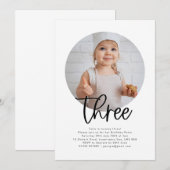 Ronde Foto 3 uitnodiging op zaterdag (Voorkant / Achterkant)