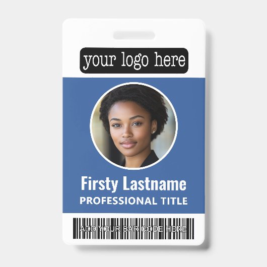 Ronde foto aangepaste personeelsbarcode, logo, naa badge (Voorzijde)