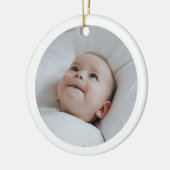 Ronde foto als doopgeschenk  keramisch ornament (Links)