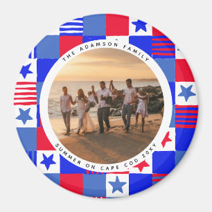 Ronde foto Americana quilt lijst met tekst Magneet