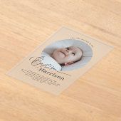 Ronde foto Baptism-uitnodiging Acryl Uitnodigingen (Laagn)