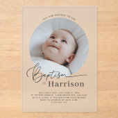 Ronde foto Baptism-uitnodiging Acryl Uitnodigingen (Voorkant)