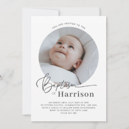 Ronde foto Baptism-uitnodiging Kaart