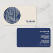 Ronde foto - Bomen van een rivier - Cyanotype Visitekaartje (Voorkant / Achterkant)