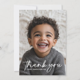 Ronde foto doop bedankkaart