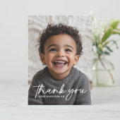 Ronde foto doop bedankkaart (Staand voorkant)