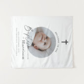 Ronde foto Doop - Welkom bord Wandkleed (Voorkant (horizontaal))