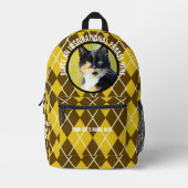 Ronde foto en tekst hoek patroon kat bedrukte rugzak (Voorkant)