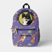 Ronde foto en tekst katten spelen met garen bedrukte rugzak (Voorkant)