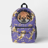 Ronde foto- en teksthonden die Botten achtervolgen Bedrukte Rugzak (Voorkant)