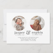 Ronde foto gezamenlijke verjaardagsuitnodiging kaart (Voorkant)