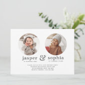 Ronde foto gezamenlijke verjaardagsuitnodiging kaart (Staand voorkant)