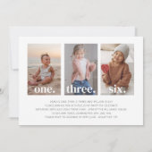 Ronde foto gezamenlijke verjaardagsuitnodiging kaart (Achterkant)