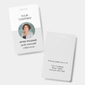 ronde foto-id van medewerker badge (Voor- en achterkant)