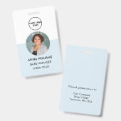 ronde foto-id van medewerker badge (Front & Back)