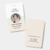 ronde foto-id van medewerker badge (Voor- en achterkant)