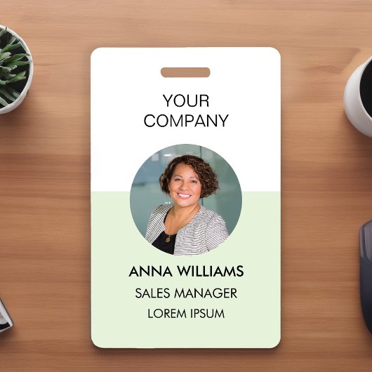 ronde foto-id van medewerker badge