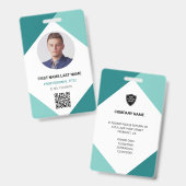 Ronde foto logo QR-code aangepaste personeelskaart Badge (Voor- en achterkant)