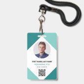 Ronde foto logo QR-code aangepaste personeelskaart Badge (Voorzijde met lanyard)