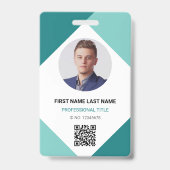 Ronde foto logo QR-code aangepaste personeelskaart Badge (Voorzijde)