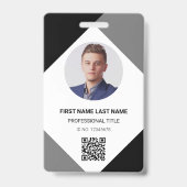 Ronde foto logo QR-code aangepaste personeelskaart Badge (Voorzijde)