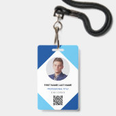 Ronde foto logo QR-code aangepaste personeelskaart Badge (Voorzijde met lanyard)