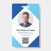 Ronde foto logo QR-code aangepaste personeelskaart Badge (Voorzijde)