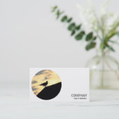 Ronde foto - Meeuw op een dak Visitekaartje (Staand voorkant)