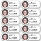 Ronde foto met naam 10 labels (Voorkant)