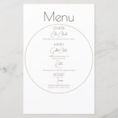 Ronde Foto Minimalistische bruiloft menu (Achterkant)