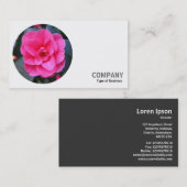 Ronde foto - Roze Camellia Visitekaartje (Voorkant / Achterkant)