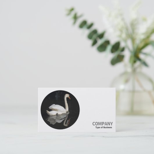 Ronde Foto - Swan 02 Visitekaartje (Staand voorkant)