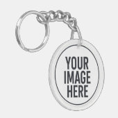 Ronde Foto Upload Sleutelhanger Met Metalen Ring (Voorkant Links)